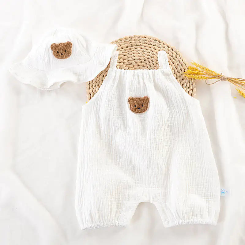 Summer Baby Jumpsuit With Cap