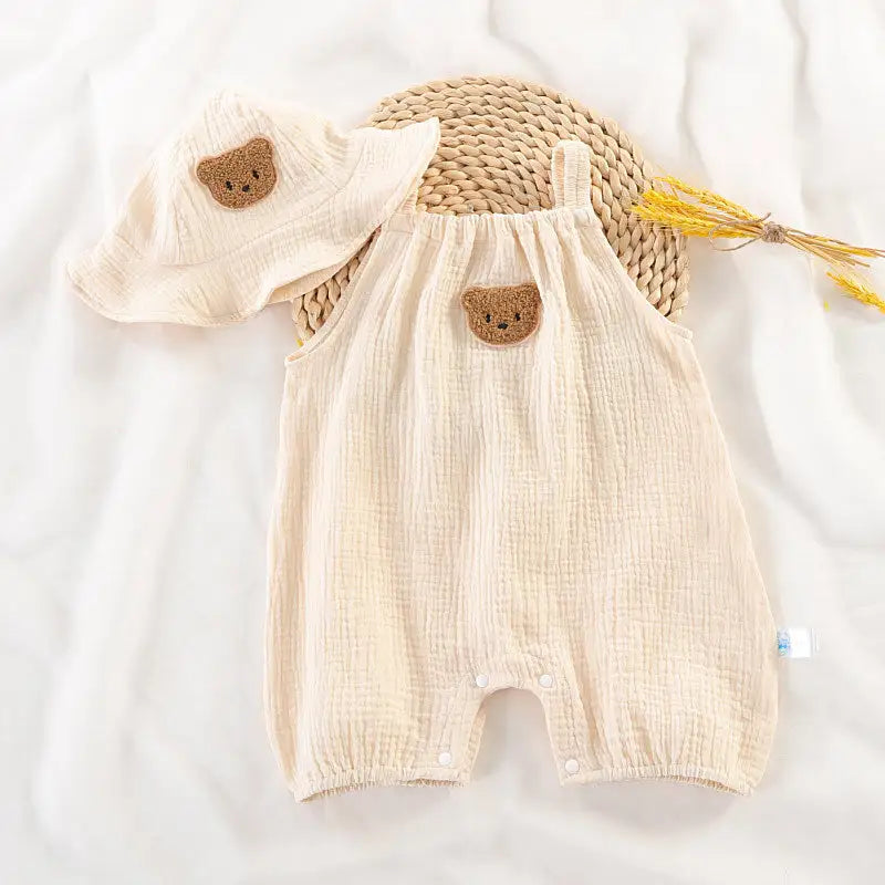 Summer Baby Jumpsuit With Cap