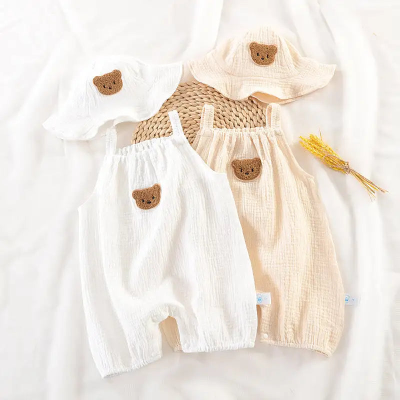 Summer Baby Jumpsuit With Cap