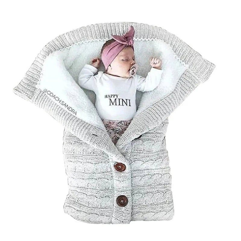 Knitted Button Snuggle Blanket