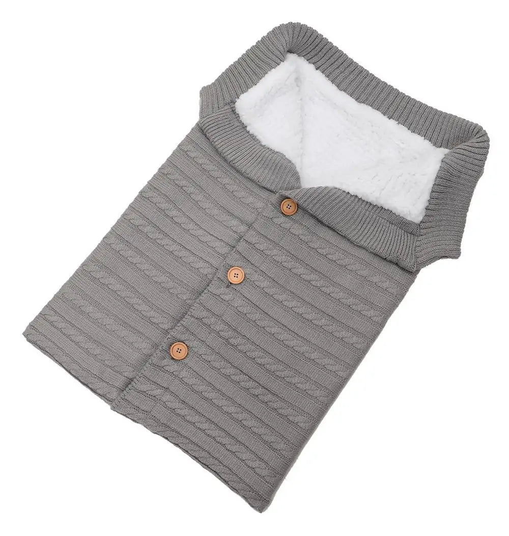 Knitted Button Snuggle Blanket