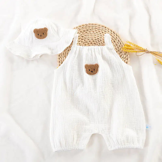 Summer Baby Jumpsuit With Cap