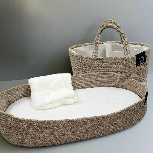 Neutral Woven Baby Changing Basket Set