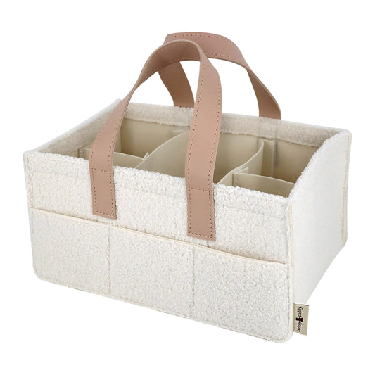 Beige Teddy Sherpa Nappy Caddy