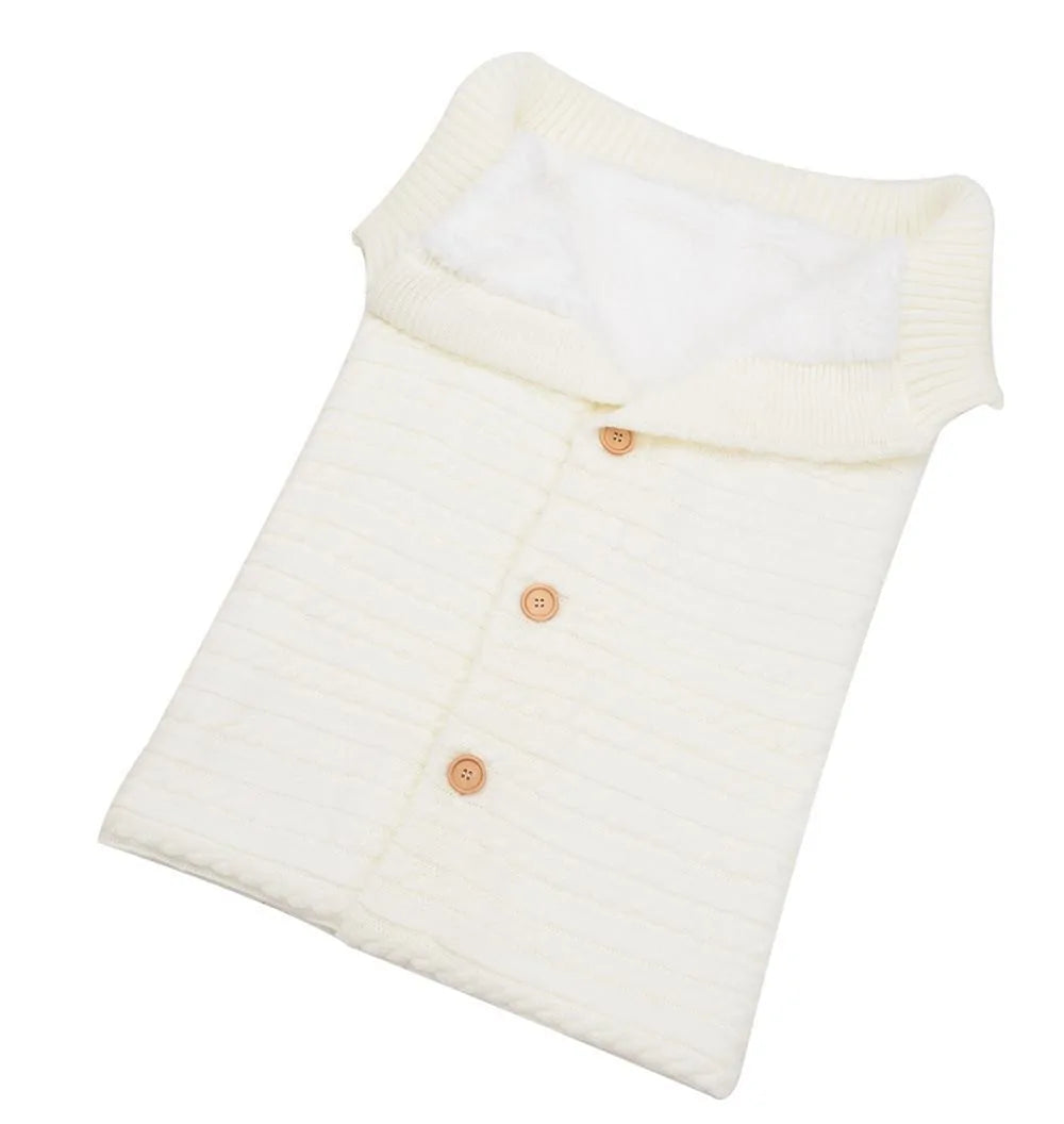 Knitted Button Snuggle Blanket