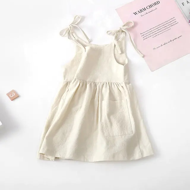 Sleeveless Cotton Tie Shoulder Sun Dress