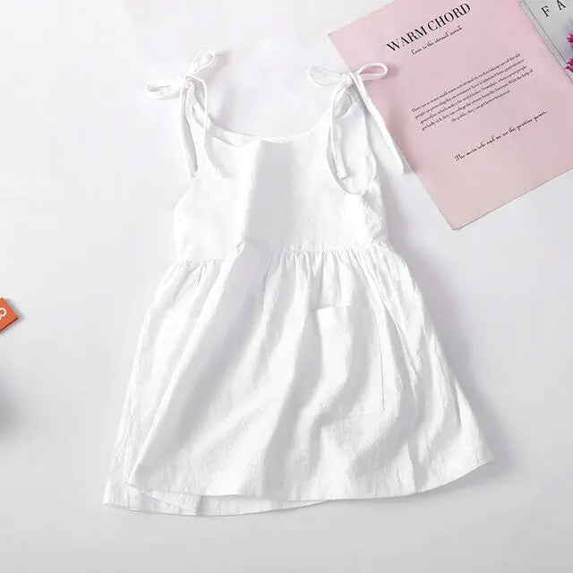 Sleeveless Cotton Tie Shoulder Sun Dress