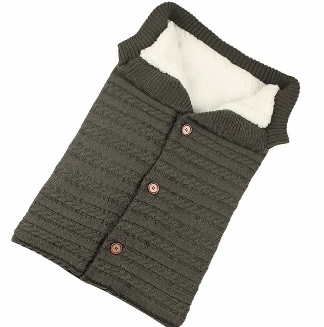 Knitted Button Snuggle Blanket