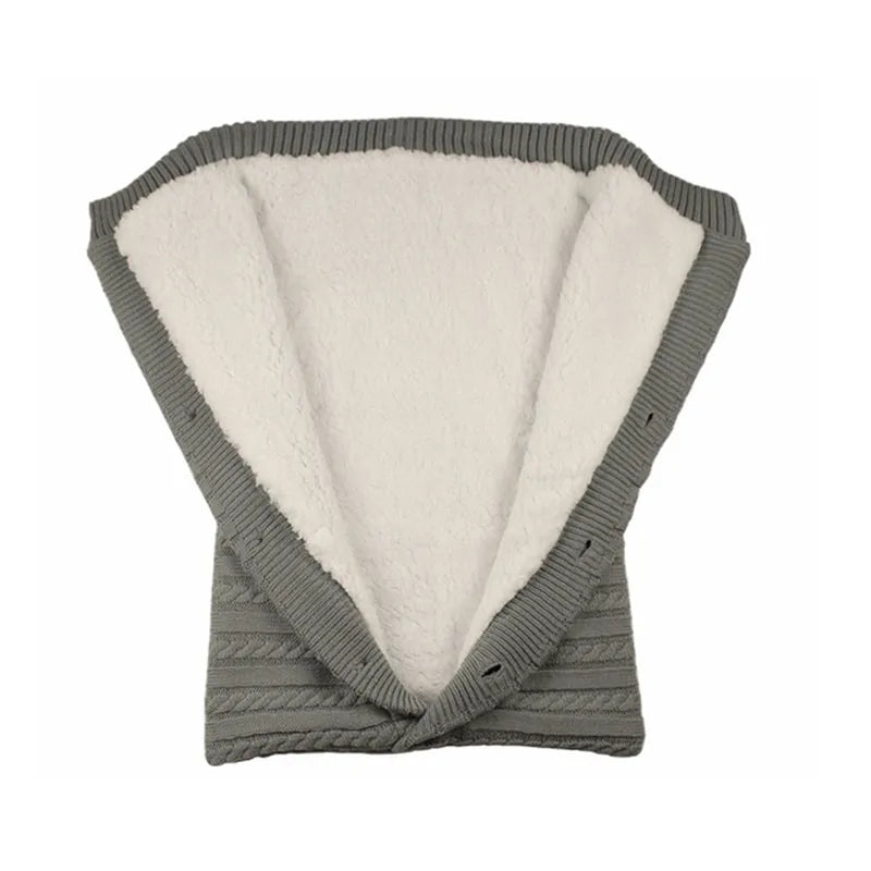 Knitted Button Snuggle Blanket