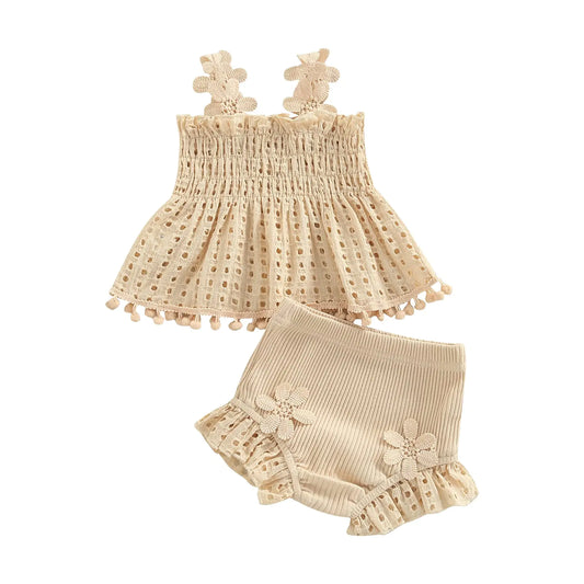 Boho Ribbed Shorts Set